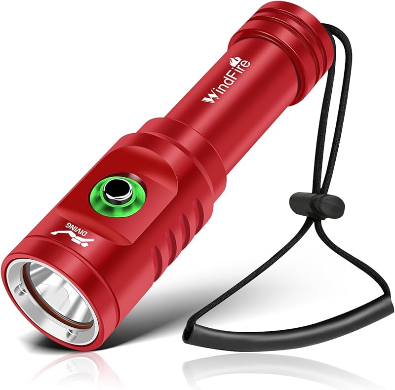 WINDFIRE Flashlight Rechargeable Waterproof Underwater
